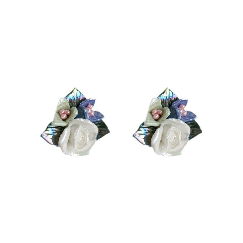 Mori Sweet Fired Blue Flower Earrings