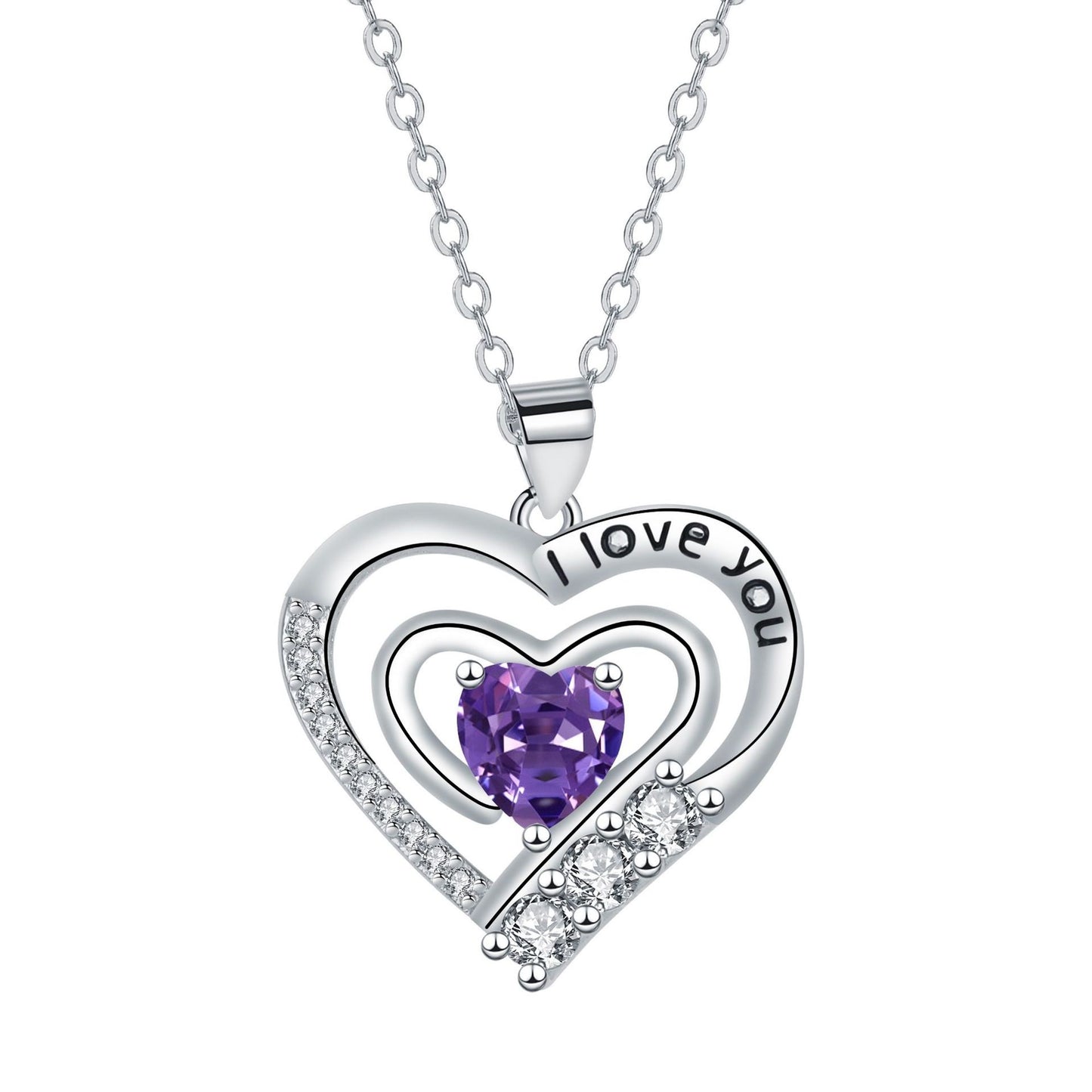 European And American Fashion Elegant Romantic Love Surrounded Necklace Female Pendant Niche Accessories