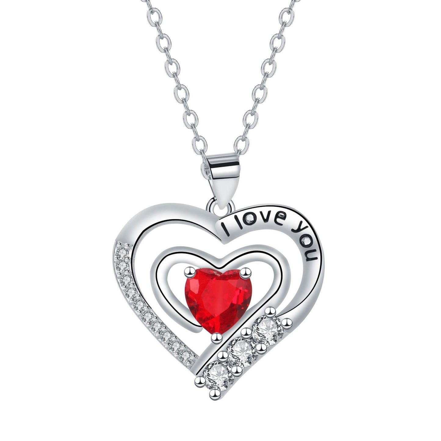 European And American Fashion Elegant Romantic Love Surrounded Necklace Female Pendant Niche Accessories