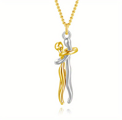Love Hug Necklace Unisex Men Women Couple Jewelry Simple Temperament Clavicle Chain Valentines Day Lover Gift