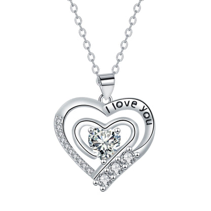 European And American Fashion Elegant Romantic Love Surrounded Necklace Female Pendant Niche Accessories