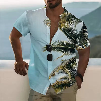 Men's Shirt Printed Beach Short Sleeve Top