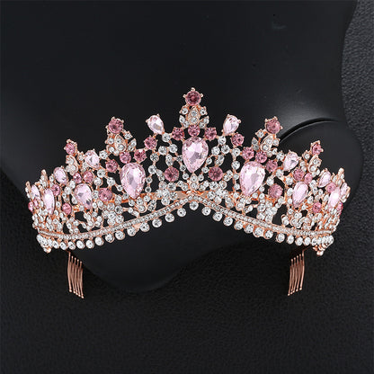 Baroque Bridal Crown Headdress Rhinestone Princess Formal Dress Accessories