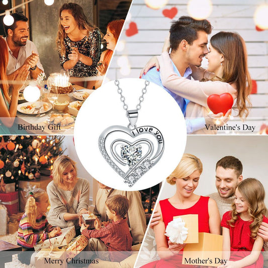 European And American Fashion Elegant Romantic Love Surrounded Necklace Female Pendant Niche Accessories
