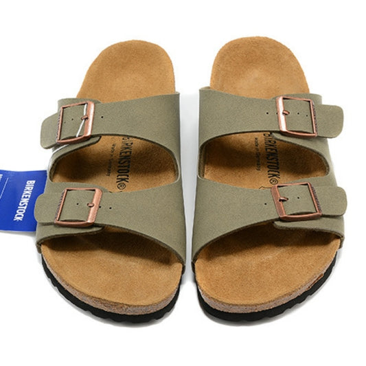 Women's Vintage Cork Flat Boken Sandals Men's One-word Sandals